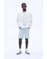 Pull&Bear - Slim-Fit Jeans-Bermudashorts Mit Rissen - Lyst
