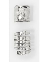 Pull&Bear - Pack Of Wide Spiral Rings - Lyst