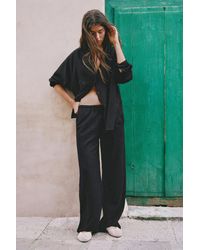 Pull&Bear - Flowy Trousers With Linen - Lyst