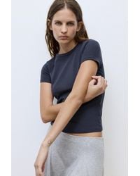 Pull&Bear - Short Sleeve Fitted T-Shirt - Lyst
