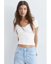 Pull&Bear - V-Neck T-Shirt - Lyst