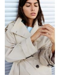 Pull&Bear - Trench Corto Con Cintura - Lyst