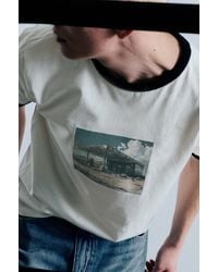 Pull&Bear - Short Sleeve T-Shirt With Graphic And Rib Trim - Lyst
