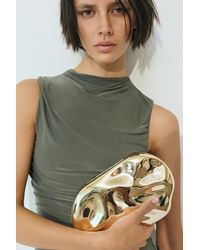 Pull&Bear - Metallic Box Clutch Bag - Lyst
