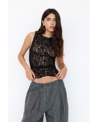 Pull&Bear - Spitzen-Top Mit Seitlichen Raffungen - Lyst