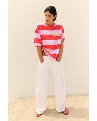 Pull&Bear - Oversize Striped Graphic T-Shirt - Lyst
