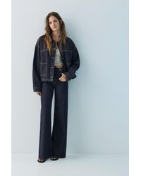 Pull&Bear - Wide Leg Jeans Mit Überkreuztem Bund - Lyst