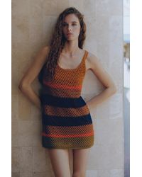 Pull&Bear - Short Striped Crochet Dress - Lyst