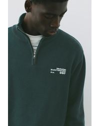 Pull&Bear - Sweat Col Zippé Brodé - Lyst