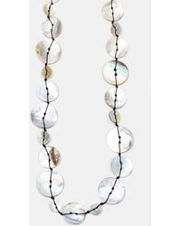 Pull&Bear - Mother-Of-Pearl-Effect Button Necklace - Lyst
