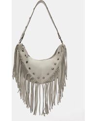 Pull&Bear - Schultertasche Mit Fransen Und Nieten - Lyst