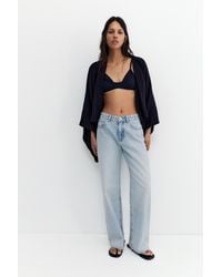 Pull&Bear - Straight-Leg Baggy Jeans With Rhinestones - Lyst