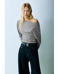 Pull&Bear - Asymmetric Long Sleeve Top - Lyst