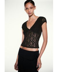 Pull&Bear - Kanten T-Shirt Met Studs - Lyst
