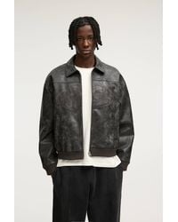 Pull&Bear - Boxy-Jacke Aus Kunstleder Mit Stwd-Stickerei - Lyst