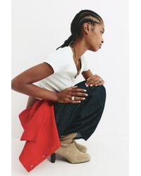 Pull&Bear - Leather High-Heel Ankle Boots - Lyst