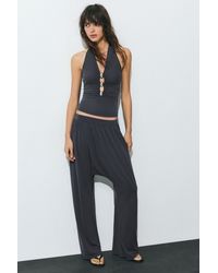 Pull&Bear - Relaxed Fit Cupro Trousers - Lyst