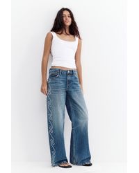 Pull&Bear - Straight-Leg Jeans With Studs - Lyst