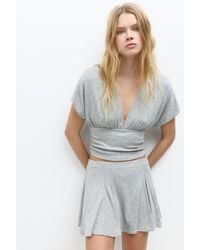 Pull&Bear - Top Col En V - Lyst