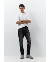Pull&Bear - Jean Slim Déchiré - Lyst
