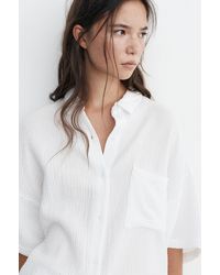 Pull&Bear - Short Sleeve Crepe Shirt - Lyst