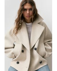 Pull&Bear - Korte Jas Van Zachte Synthetische Wol - Lyst