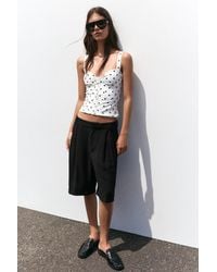 Pull&Bear - Long Pleated Bermuda Shorts - Lyst