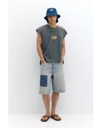 Pull&Bear - Bermuda Jeans Skater Pleasures X Stwd - Lyst