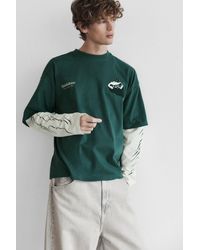 Pull&Bear - Double Sleeve Graphic T-Shirt - Lyst