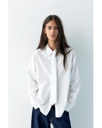 Pull&Bear - Poplin Shirt With Tie - Lyst
