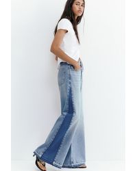 Pull&Bear - Wide-Leg Patchwork Jeans - Lyst