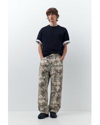 Pull&Bear - Printed Trousers With Pockets - Lyst