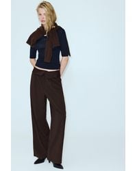 Pull&Bear - Smart Trousers With A Turned-Up Waist - Lyst
