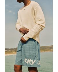 Pull&Bear - Checked Bermuda Shorts With Graphic - Lyst