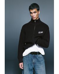 Pull&Bear - Embroidered Zip Cardigan - Lyst