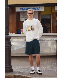 Pull&Bear - Jogging Bermuda Met Linnen - Lyst