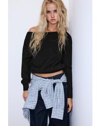 Pull&Bear - Pullover Mit U-Boot-Ausschnitt Und Weichem Griff - Lyst
