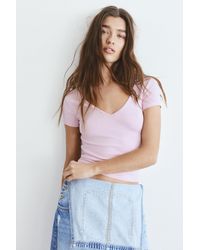 Pull&Bear - V-Neck T-Shirt - Lyst