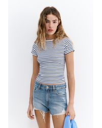 Pull&Bear - Mom Fit Ripped Denim Shorts - Lyst