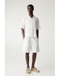 Pull&Bear - Bermuda-Jogginghose Mit Leinen - Lyst
