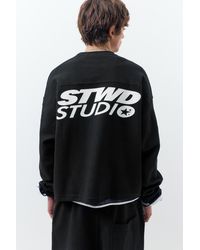 Pull&Bear - Stwd Round Neck Sweatshirt - Lyst