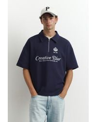 Pull&Bear - Polo Interlock Graphique Zippé - Lyst