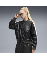 PUMA - T7 Pleather Bomber Jacket - Lyst
