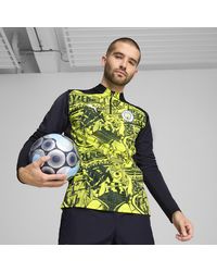 PUMA - Camiseta Prepartido Manchester City Con Cremallera De Un Cuarto Para Hombre - Lyst