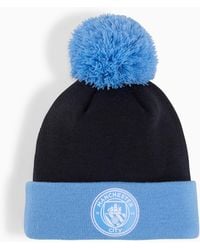 PUMA - Manchester City Ftblessentials Pom Pom Beanie Hat - Lyst