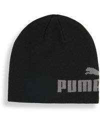 PUMA - Gorro Beanie De Corona Media Sin Vuelta Essentials, Accesoiros, Negro - Lyst