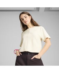 PUMA - WARDROBE ESS Geripptes Relaxed Fit T-Shirt - Lyst