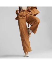 Moncler Baumwolle Jogginghose mit weitem Bein in Natur Damen Bekleidung Hosen und Chinos Lange Hosen 