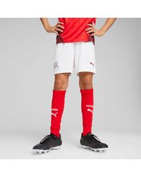 PUMA - Shorts De Fútbol Réplica Juveniles De Suiza, Blanco/Rojo - Lyst