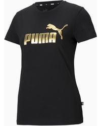 PUMA Essentials+ T-shirt Met Metallic Logo - Zwart